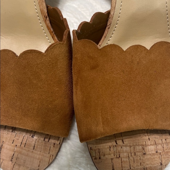 Marc Fisher “Piya” Suede Lace-Up Cork Block Heel Sandals | Tan | Sz 10 NWOB - Picture 4 of 10